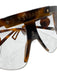 Versace Brown & Black Acetate Tortoiseshell Shield Logo Sunglasses Brown & Black