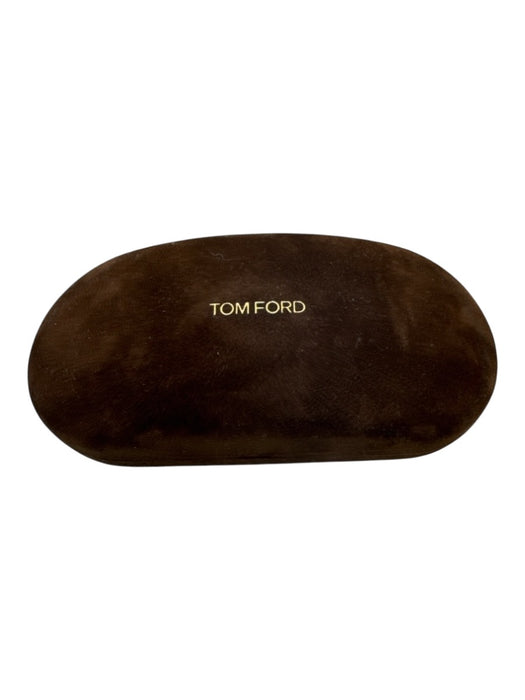 Tom Ford Gold Tone & Black Metal Rounded Square Logo Detail Polarized Sunglasses Gold Tone & Black