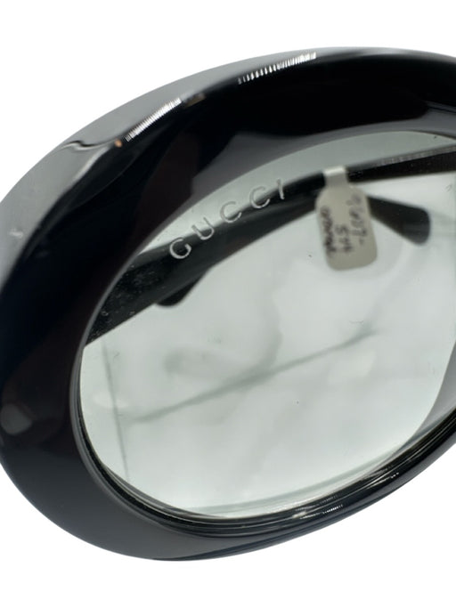 Gucci Black Acetate Circle Round Gradient Lens Oversize Sunglasses Black