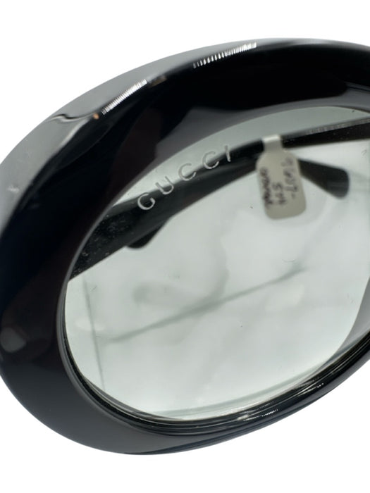 Gucci Black Acetate Circle Round Gradient Lens Oversize Sunglasses Black