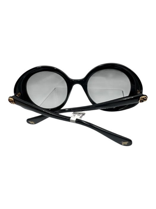 Gucci Black Acetate Circle Round Gradient Lens Oversize Sunglasses Black