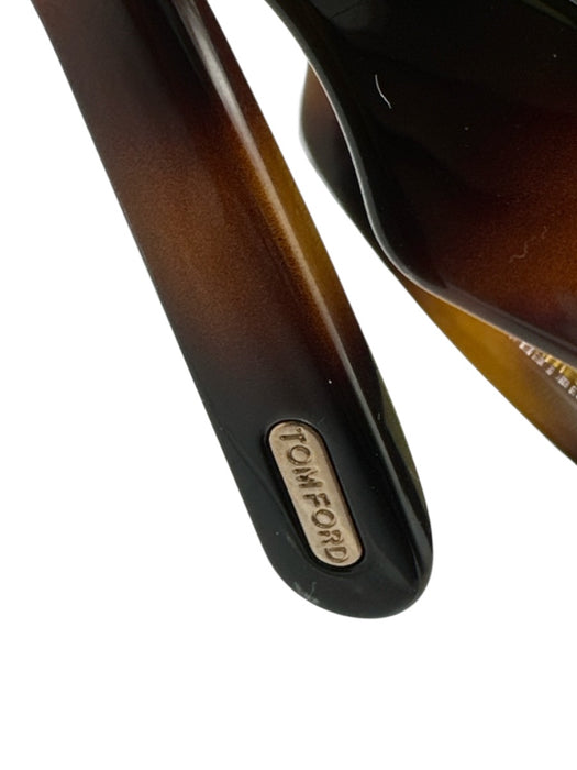 Tom Ford Brown & Yellow Acetate Tortoiseshell Shield Oversized Sunglasses Brown & Yellow