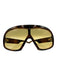 Tom Ford Brown & Yellow Acetate Tortoiseshell Shield Oversized Sunglasses Brown & Yellow