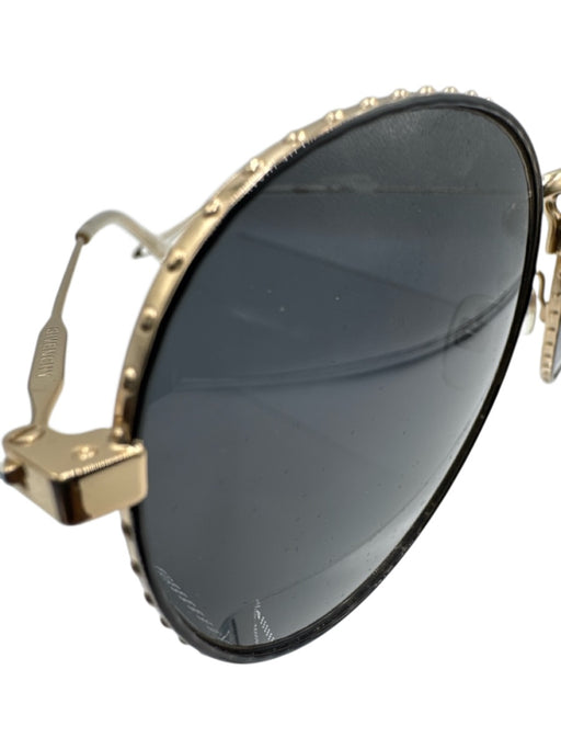 Givenchy Gold Tone & Black Metal Tinted Lens Bezel Round Sunglasses Gold Tone & Black