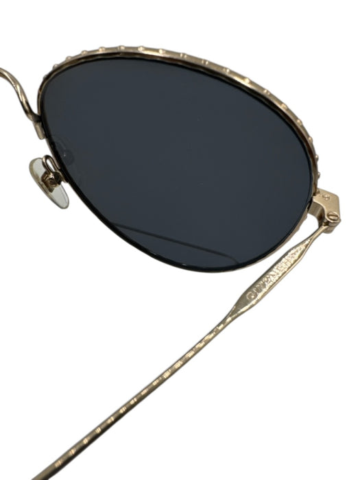 Givenchy Gold Tone & Black Metal Tinted Lens Bezel Round Sunglasses Gold Tone & Black