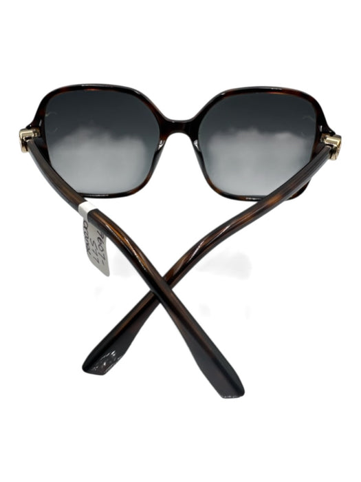 Fendi Brown Acetate Tortoiseshell Square Gradient Lens Logo Side Sunglasses Brown