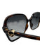 Fendi Brown Acetate Tortoiseshell Square Gradient Lens Logo Side Sunglasses Brown