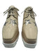 Stella McCartney Shoe Size 41 Beige & Silver Faux Leather Stars Platform Oxford Beige & Silver / 41