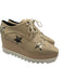Stella McCartney Shoe Size 41 Beige & Silver Faux Leather Stars Platform Oxford Beige & Silver / 41