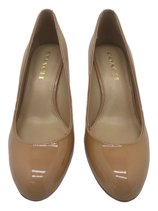 Coach Shoe Size 7 Tan Patent Leather Almond Toe Stiletto Pumps Tan / 7