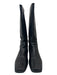 Salvatore Ferragamo Shoe Size 10 Black Leather Knee High Square Toe Flat Boots Black / 10