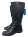 Salvatore Ferragamo Shoe Size 10 Black Leather Knee High Square Toe Flat Boots Black / 10