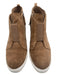 Linea Paolo Shoe Size 7.5 Camel Brown & White Suede Laser Cut Ankle Sneakers Camel Brown & White / 7.5