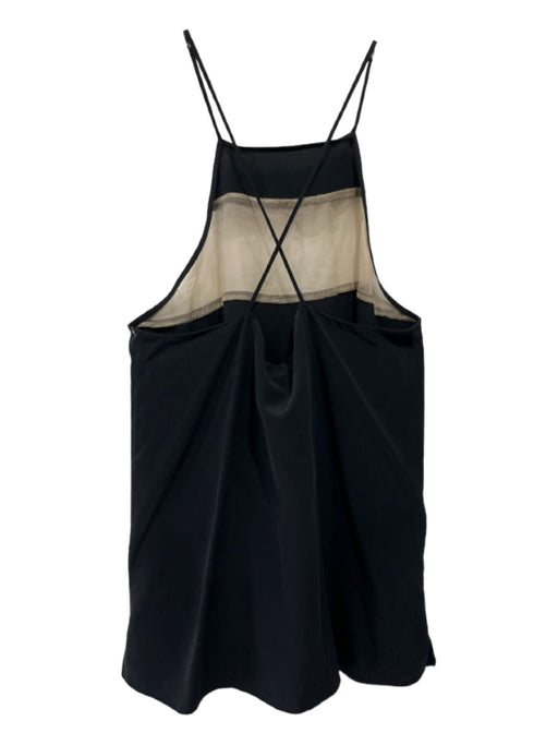 Cami NYC Size M Black & Beige Silk Sleeveless Sheer Detail Top Black & Beige / M