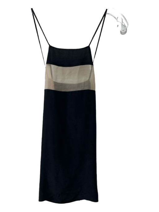 Cami NYC Size M Black & Beige Silk Sleeveless Sheer Detail Top Black & Beige / M