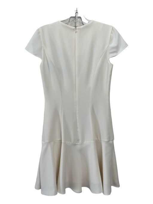 Amanda Uprichard Size S Cream Polyester Short Sleeve Back Zip Dress Cream / S