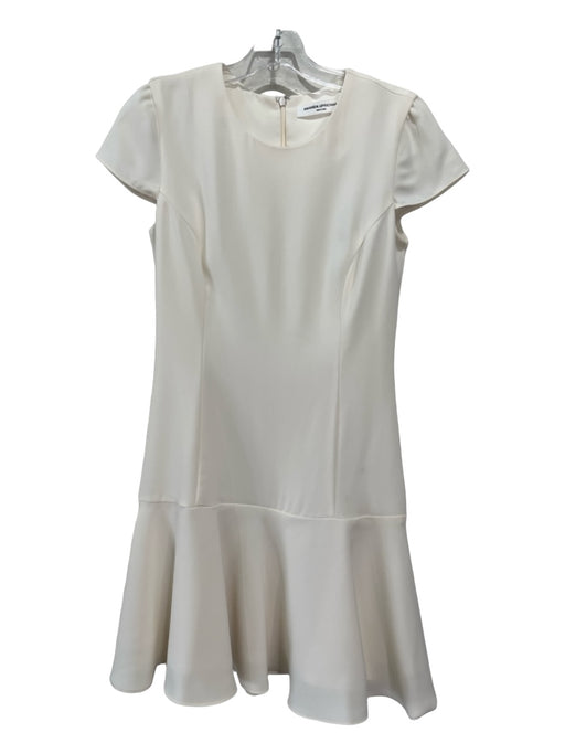 Amanda Uprichard Size S Cream Polyester Short Sleeve Back Zip Dress Cream / S