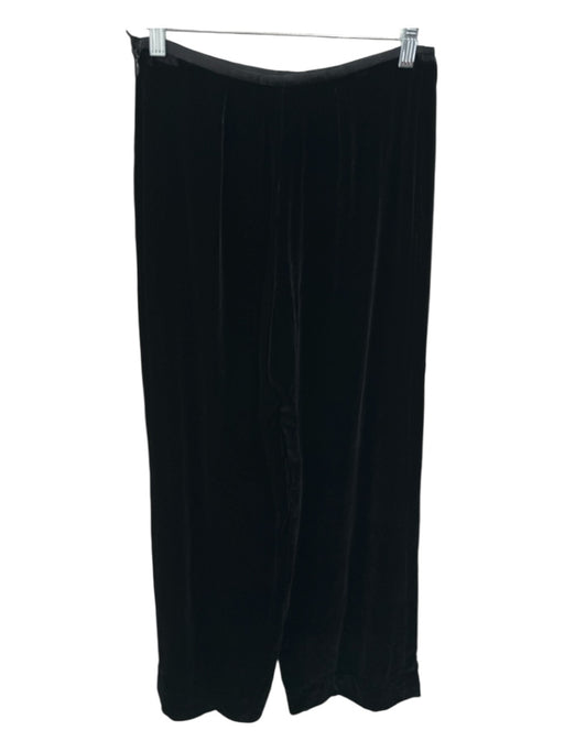 Armani Collezioni Size 6 Black Viscose & Silk Velvet Pants Black / 6