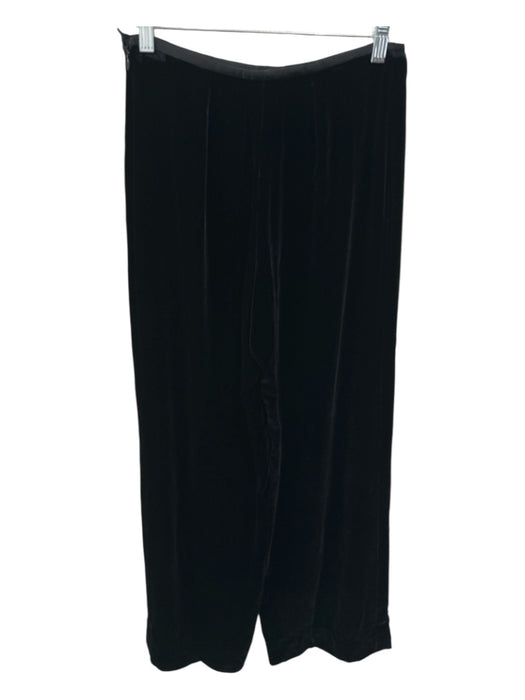 Armani Collezioni Size 6 Black Viscose & Silk Velvet Pants Black / 6