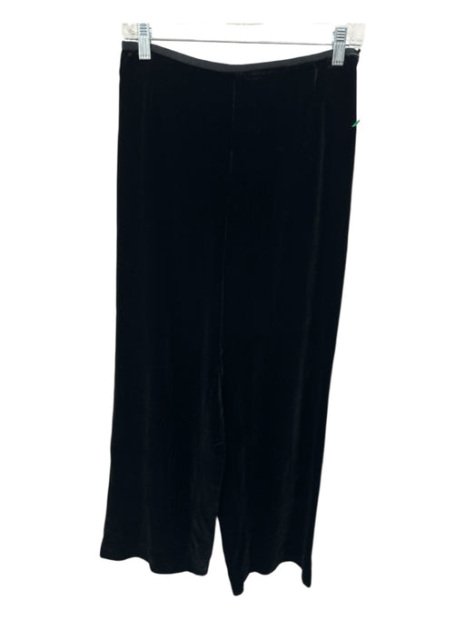 Armani Collezioni Size 6 Black Viscose & Silk Velvet Pants Black / 6