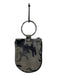 Kim White Olive, Gray & Black Leather Silver Rings Camoflage Top Zip Wristlet Olive, Gray & Black / Small