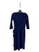 Chiara Boni Size 42 Navy Polymide Blend Wide Neck Chest Cut Out 3/4 Sleeve Dress Navy / 42