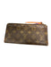 Louis Vuitton Brown Print Coated Canvas Monogram Snap 2 Pocket Zipper Wallets Brown Print