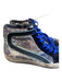 Golden Goose Shoe Size 39 Silver, Black, & Blue Fabric Sequin Side Zip Shoes Silver, Black, & Blue / 39
