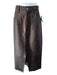 Frame Size 28 Brown Lamb leather Croc Embossed Zip & Button Midi Skirt Brown / 28