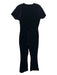 Ramy Brook Size M / 30 Black Cotton Blend Velvet Zip & Button Flare Jumpsuit Black / M / 30