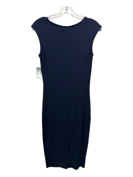 Standard James Perse Size 2 Navy Blue Viscose Blend Cap Sleeve V Neck Midi Dress Navy Blue / 2