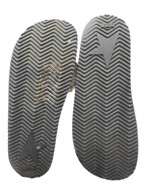 Golden Goose Shoe Size 8/8.5 Beige & Silver shearling Glitter Star Slide Sandals Beige & Silver / 8/8.5