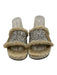 Golden Goose Shoe Size 8/8.5 Beige & Silver shearling Glitter Star Slide Sandals Beige & Silver / 8/8.5