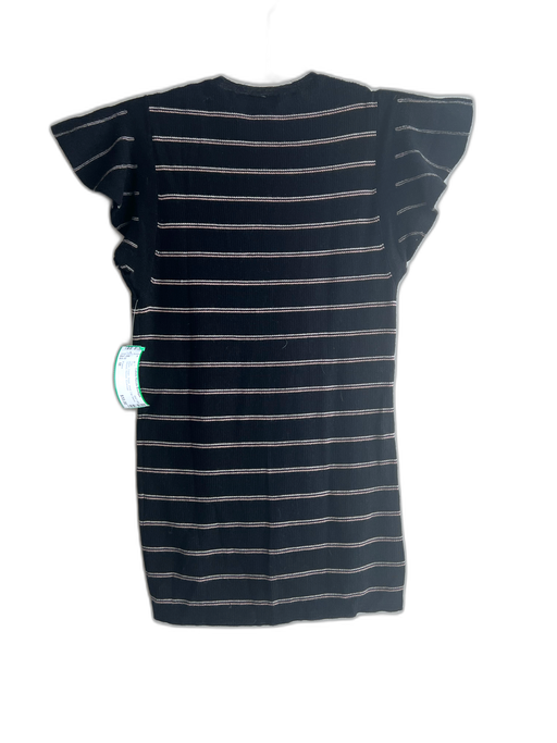 Frame Size M Black, Cream, Beige Wool Cap Sleeve Striped Ribbed Top Black, Cream, Beige / M