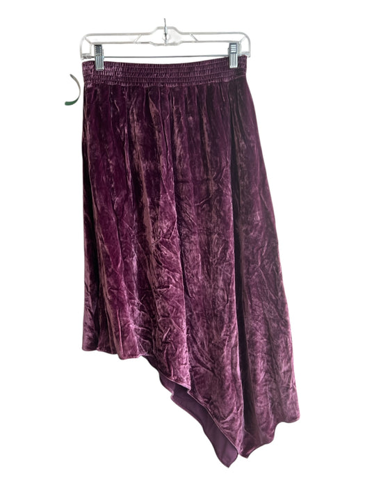 Alice + Olivia Size 6 Purple Viscose Blend Elastic Waist Velvet Skirt Purple / 6