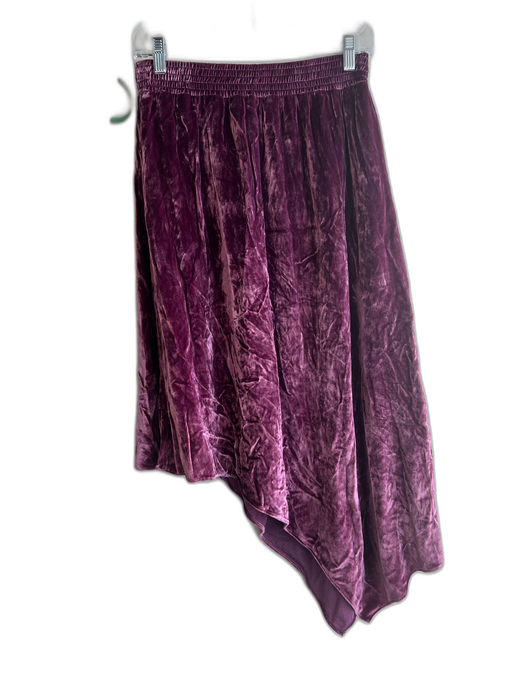 Alice + Olivia Size 6 Purple Viscose Blend Elastic Waist Velvet Skirt Purple / 6