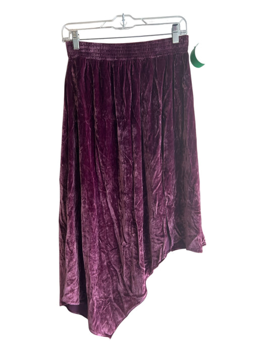 Alice + Olivia Size 6 Purple Viscose Blend Elastic Waist Velvet Skirt Purple / 6