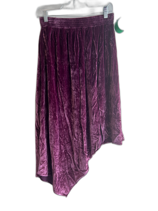Alice + Olivia Size 6 Purple Viscose Blend Elastic Waist Velvet Skirt Purple / 6