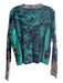 Ivko Size 38 Blue, Green, Multi Cotton Embroidered Floral Print Cardigan Sweater Blue, Green, Multi / 38