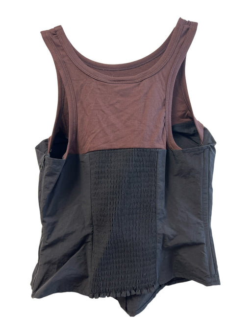 Reformation Size 4 Brown & Black Nylon Sleeveless Scoop Neck corset Tank Top Brown & Black / 4