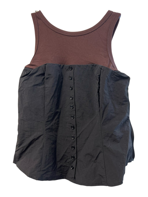 Reformation Size 4 Brown & Black Nylon Sleeveless Scoop Neck corset Tank Top Brown & Black / 4