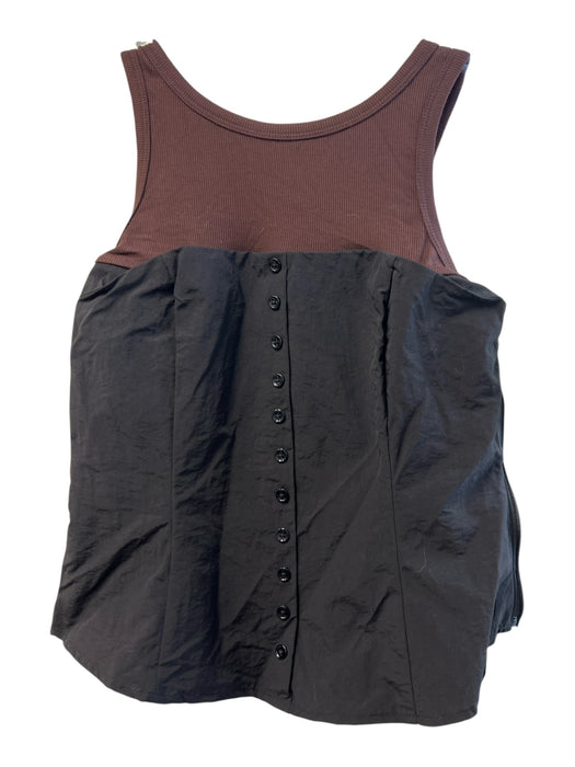 Reformation Size 4 Brown & Black Nylon Sleeveless Scoop Neck corset Tank Top Brown & Black / 4