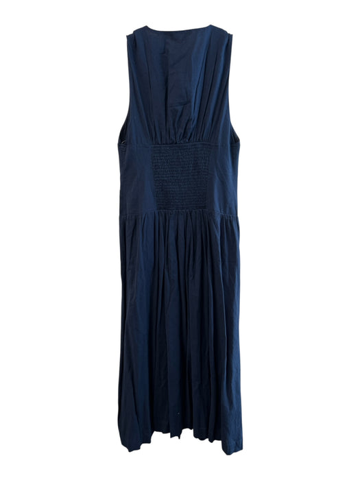 Free People Size Est Small Navy Cotton Sleeveless Deep V neck Lined Dress Navy / Est Small