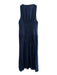 Free People Size Est Small Navy Cotton Sleeveless Deep V neck Lined Dress Navy / Est Small