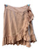 Pilcro Size Medium Peach Cotton Blend Faux Wrap Ruffle Detail Raw Hem Skirt Peach / Medium
