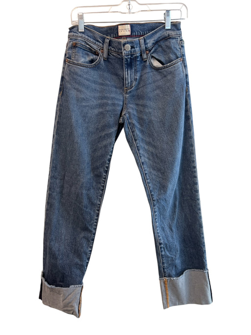 Alice & Olivia Size 27 Med Dark Wash Cotton Blend 5 Pocket Zip Fly Cuff Jeans Med Dark Wash / 27