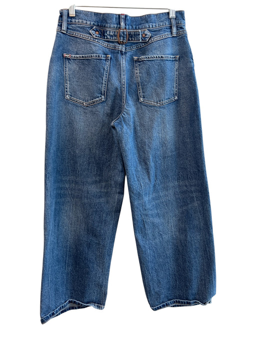 Alice & Olivia Size 28 Med Dark Wash Cotton Blend Wide Leg 5 Pocket Jeans Med Dark Wash / 28