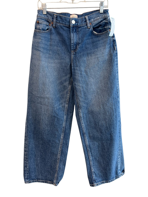 Alice & Olivia Size 28 Med Dark Wash Cotton Blend Wide Leg 5 Pocket Jeans Med Dark Wash / 28
