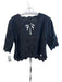 Mother Size Est M Black No Fabric Tag V Neck Drawstring Half Sleeve Top Black / Est M