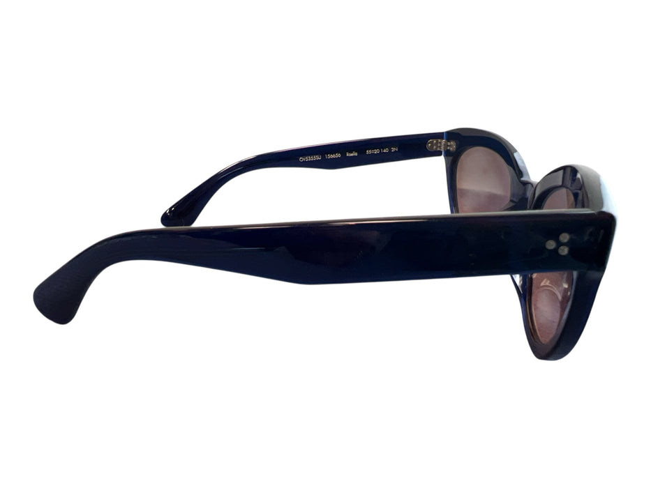 Oliver Peoples Dark Blue Acetate light amber lenses Cat Eye Sunglasses Dark Blue